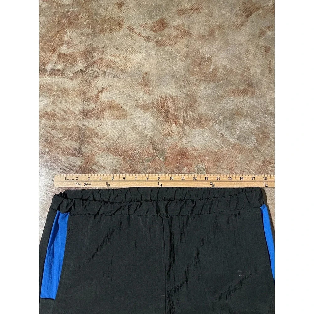 Vintage Express Surfs Edge Black/Blue Pants‎ Sz S Retro 80's